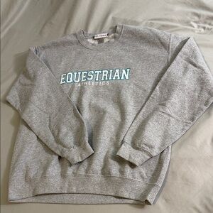Gray Crewneck Sweater Equestrian TKEQ